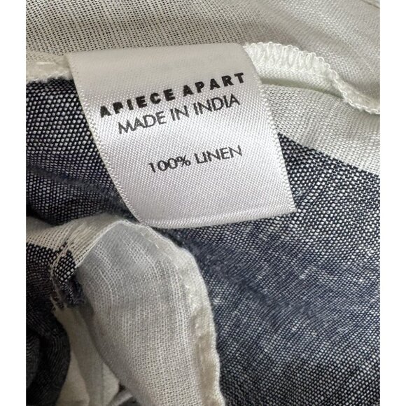 A Piece Apart Crop top Size 4 Striped Tie Back Closure Small Sleeveless Linen - Picture 5 of 6